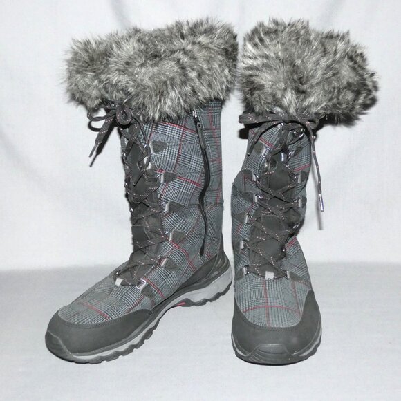 Women's Eddie Bauer Vibram Plaid Insulated Weatheredge Lace Up Boots size 10 - Picture 1 of 10
